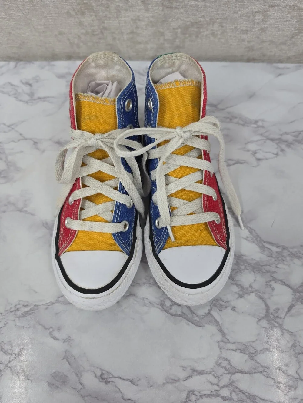Converse Kids' High Top Sneakers Primary Colors Colorblock Red Blue Yellow Green